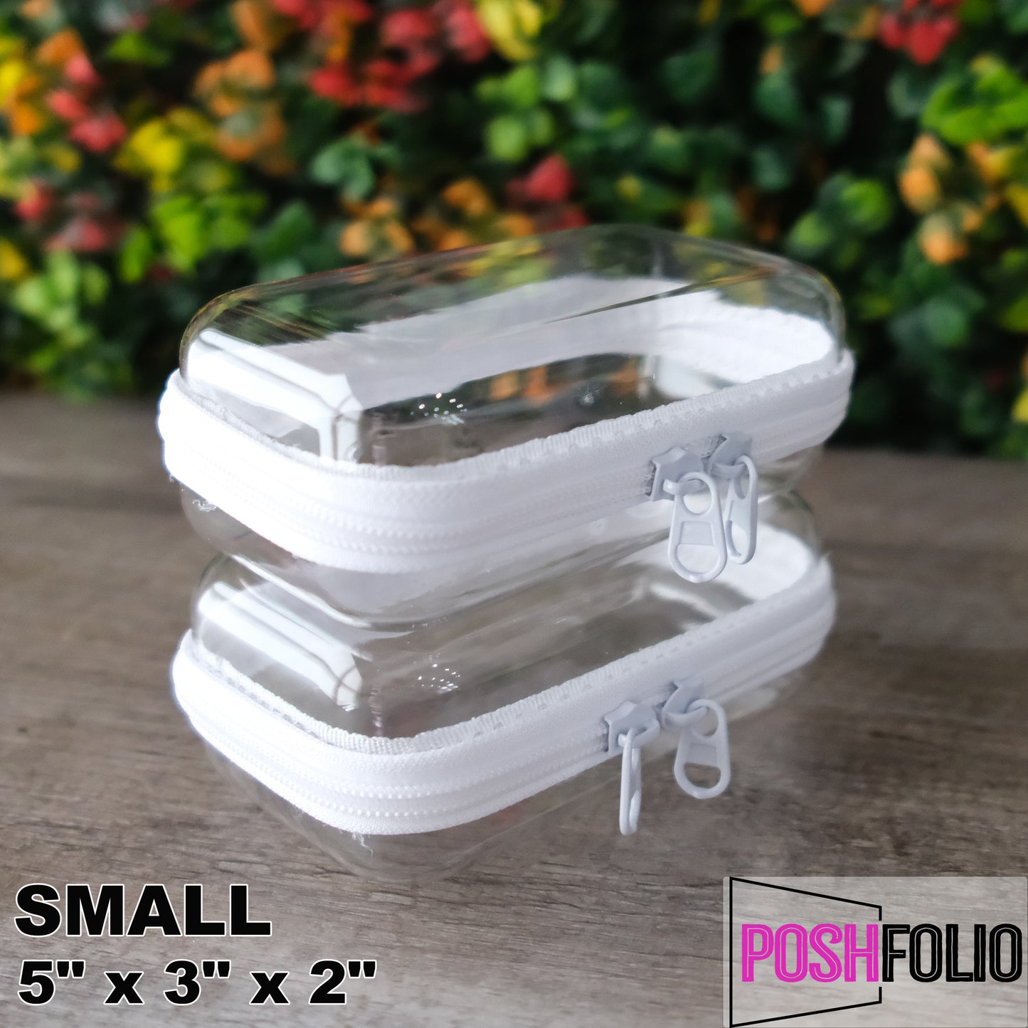 SMALL (2 pack) Poshfolio Hard Shell Clear Cases